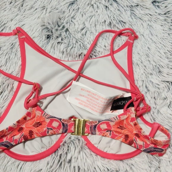 MINKPINK ROSEWATER HIGH NECK BIKINI TOP SIZE SMALL - Picture 7 of 8